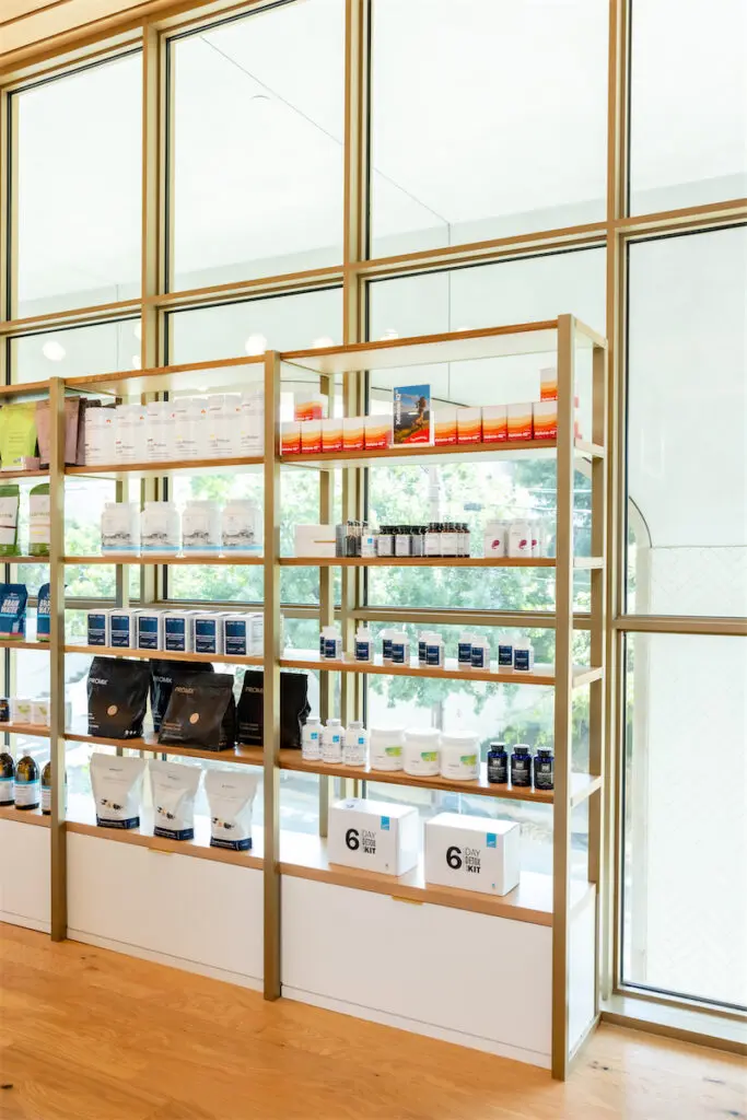 The retail section of Alive and Well Dallas' compounding pharmacy in The Terminal at Katy Trail.
