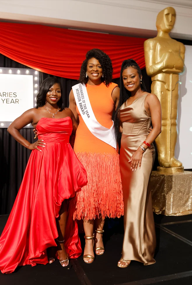 Zoe Cadore, Bianca Roberson-Johnson, Hannah Johannes at the Leukemia & Lymphoma Society Visionaries of the Year gala