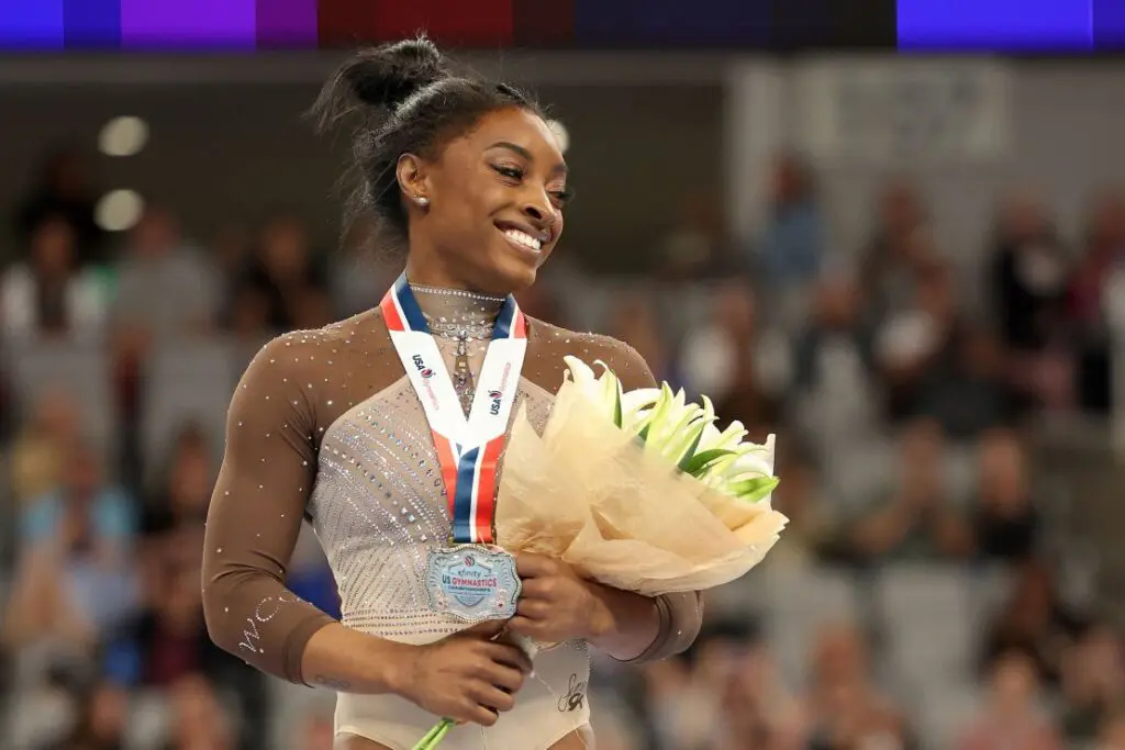 Simone Biles brought joy back to her gymnastics with another dominant performance at US Nationals ahead of the Olympic Games in Paris.