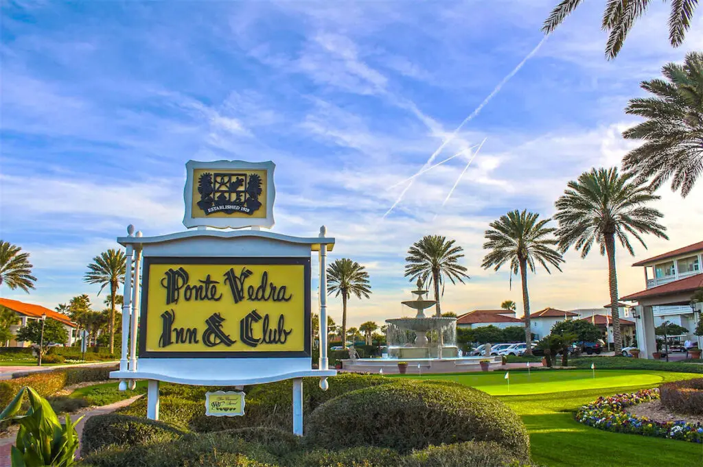 The iconic Ponte Vedra Inn & Club sign in northeast Florida (Photo by The Spa at Ponte Vedra Inn & Club)