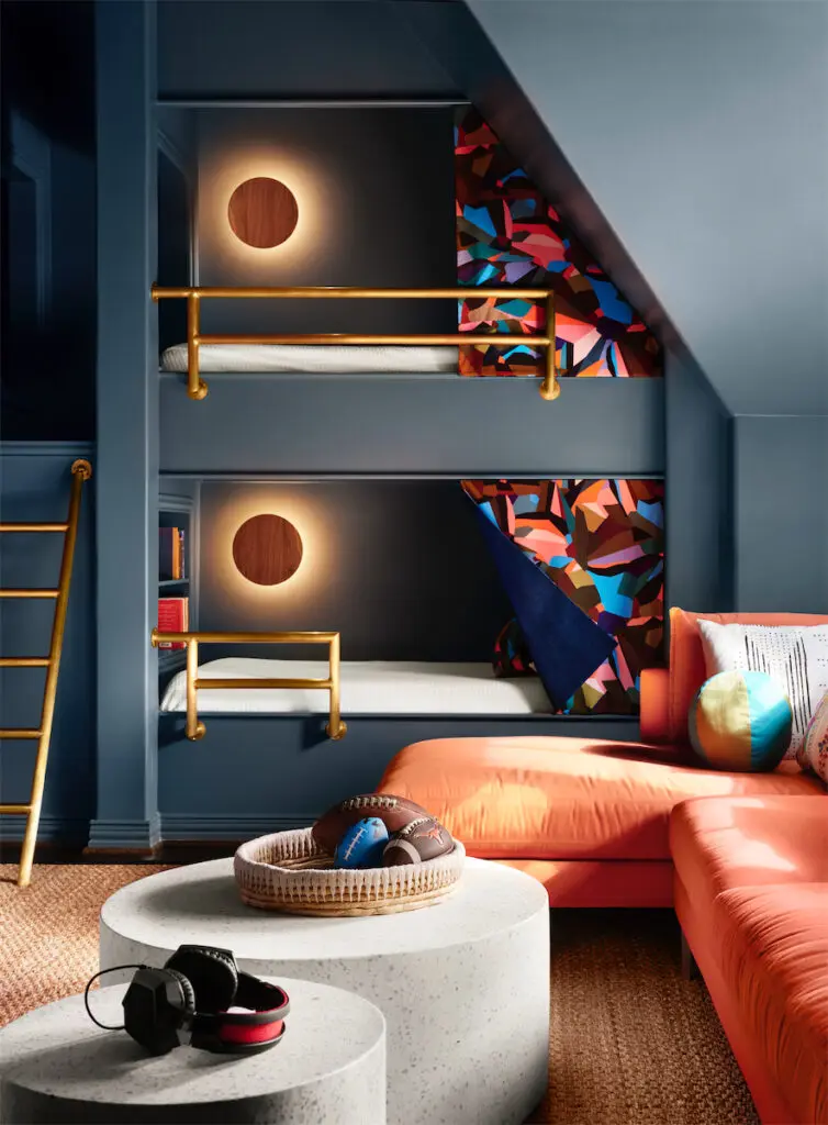 The attic was converted into a game room for the kids, complete with built-in bunk beds. (Photo by Lisa Petrole)