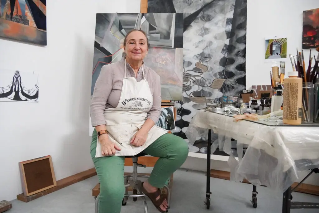Arielle Masson in the studio (Photo courtesy of MFAH)