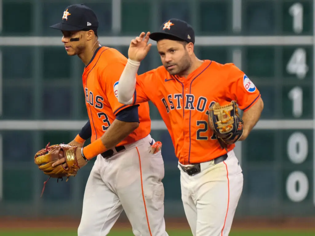 Jose Altuve and Jeremy Pena give the Astros a lot of heart and skill up the middle. (Photo by F. Carter Smith) 