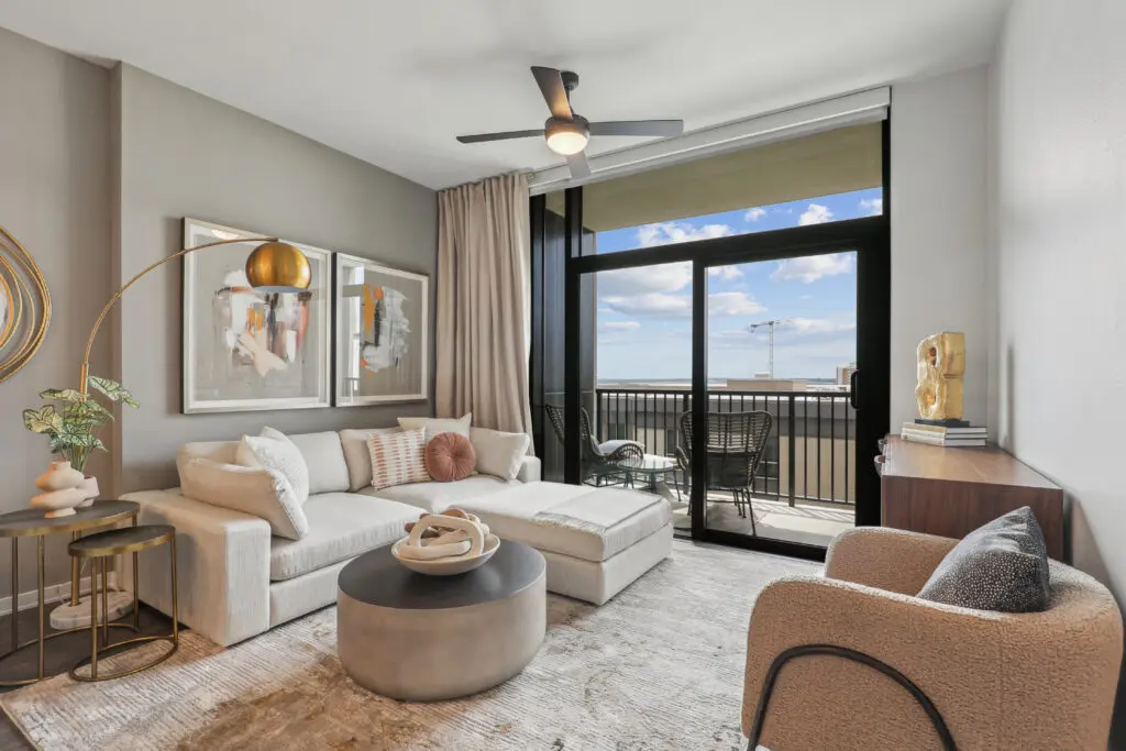 Inside one of the new luxe apartments in Fort Worth's newest high-rise.