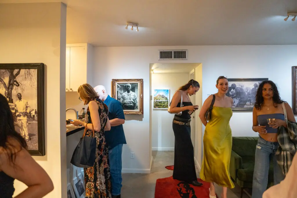 Colby Deal's black-and-white portraits enraptured attendees at FLATS' "Interwoven." (photo by Alan Nguyen)