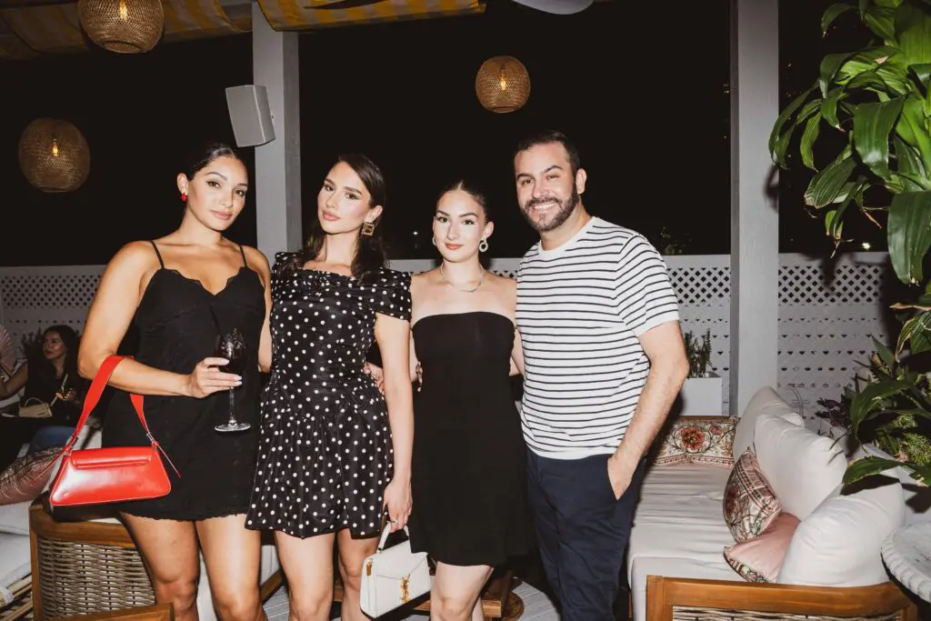 Jayohna Williams, Sariah Khalil, Janine Khalil, Michael Grodotzke at the opening party for Sophie Cocktail & Terrace Bar