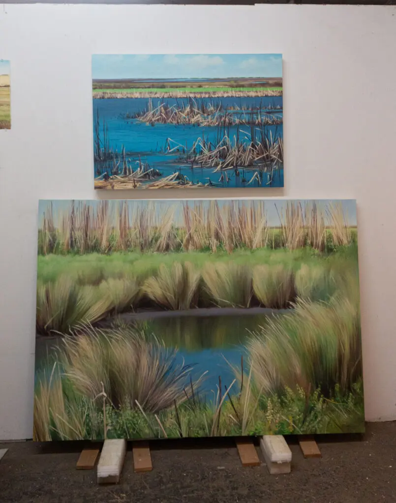 Oil Paintings in Ken Mazzu's studio (Photo by Sofia Westerman) 