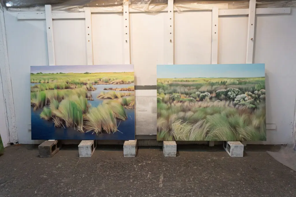 Oil Paintings in Ken Mazzu's studio (Photo by Sofia Westerman) 