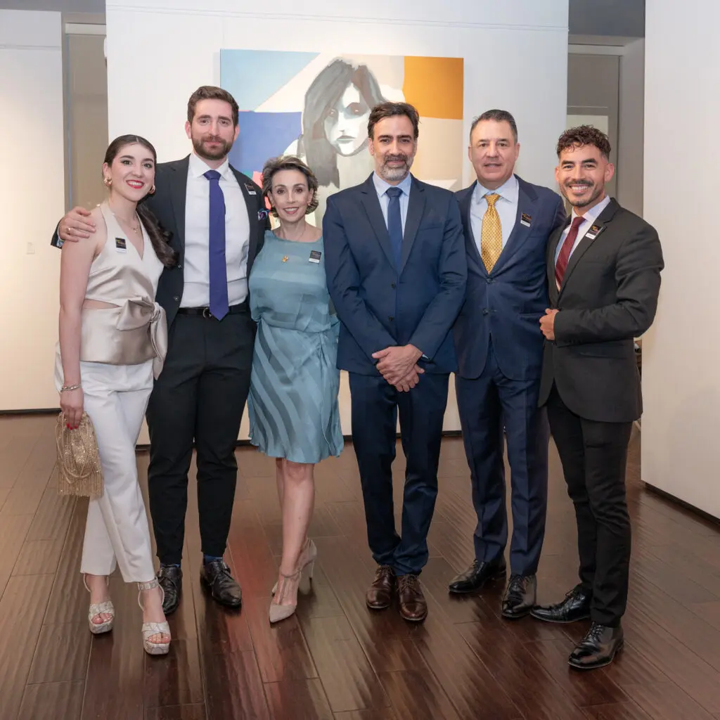 Maria Fernanda Zapiain, Mauricio Sampogna, Liliana Molina, artist Anibal Vallejo, Mauricio Vallejo, Josue Salazar [Credit: Paul Davis]
