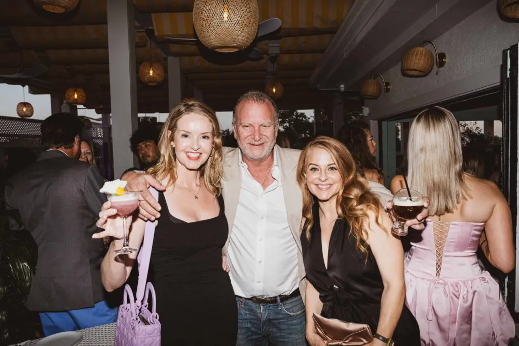 Melanie Camp, Johnny Rinando, Sarah Tucker at the opening party for Sophie Cocktail & Terrace Bar