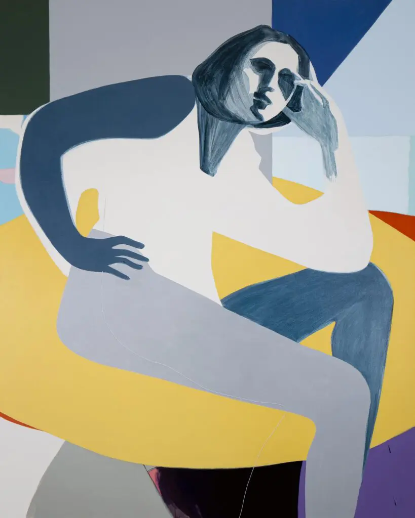 In the "The Figure Unraveled," Vallejo uses color blocking and abstractions, as seen in Untitled #651.
