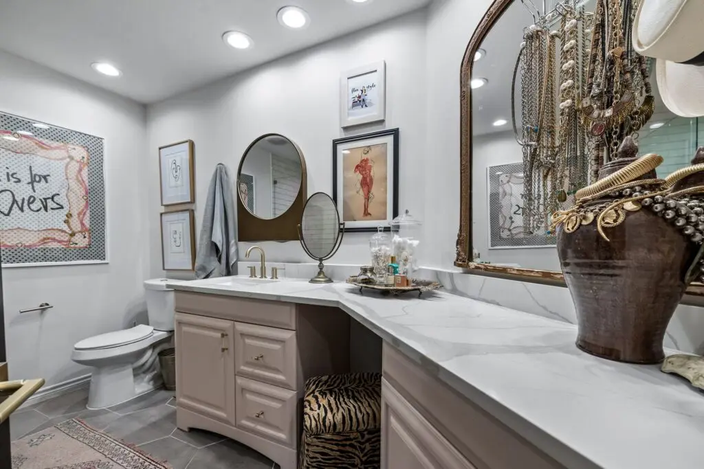 Cobb updated every bathroom from tile to appliances and vanities. 
