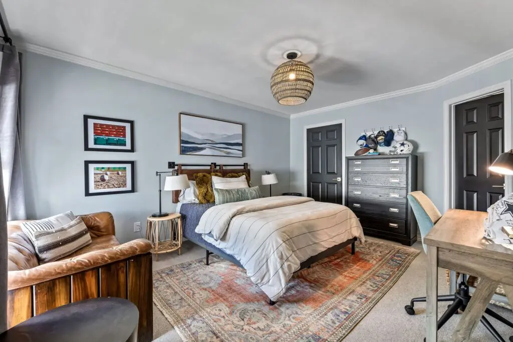 One of three bedrooms in the townhome. 