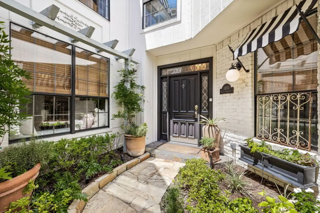 The lush front courtyard was a major selling point for Brittany Cobb, a California native. 