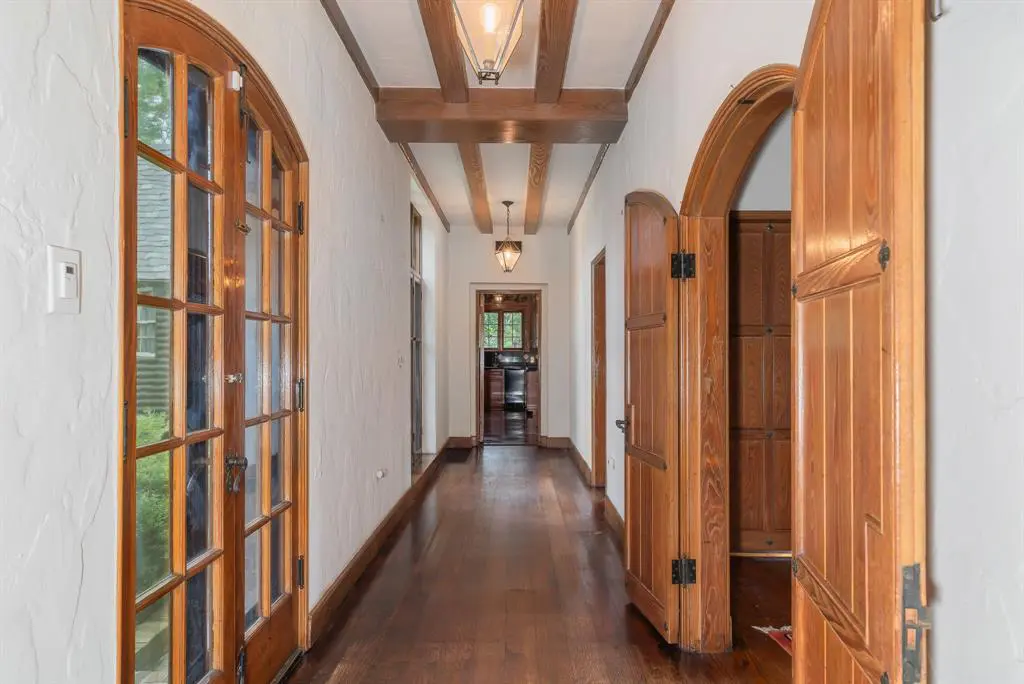 Long, lovely hallways abound. 