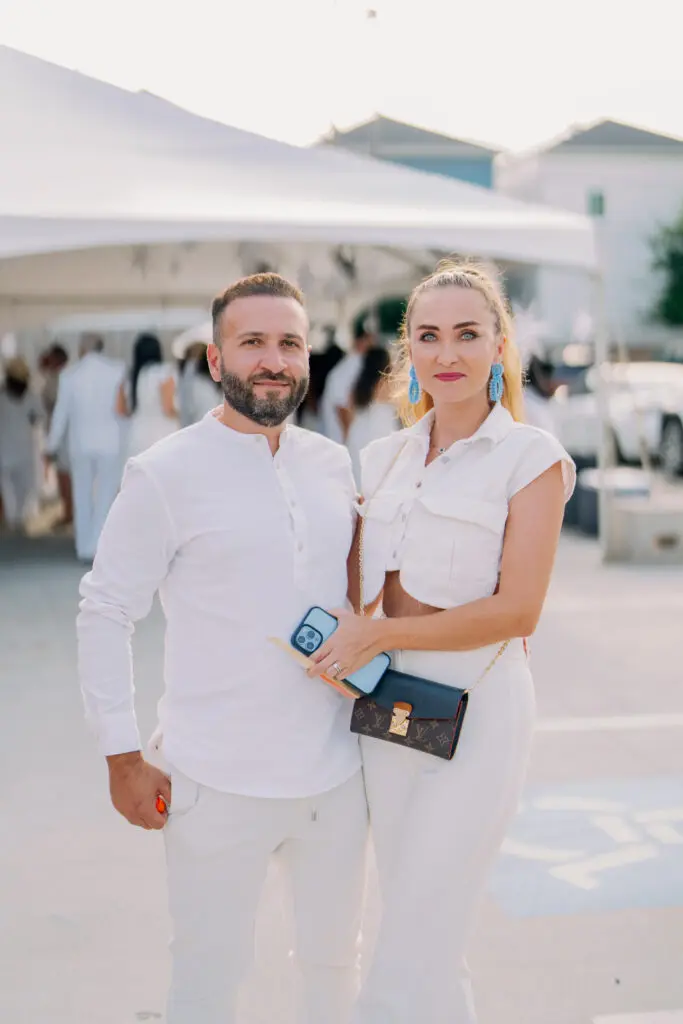 Alan & Alina Saad at Nan & Company Properties' White Linen Night in The Heights soirée