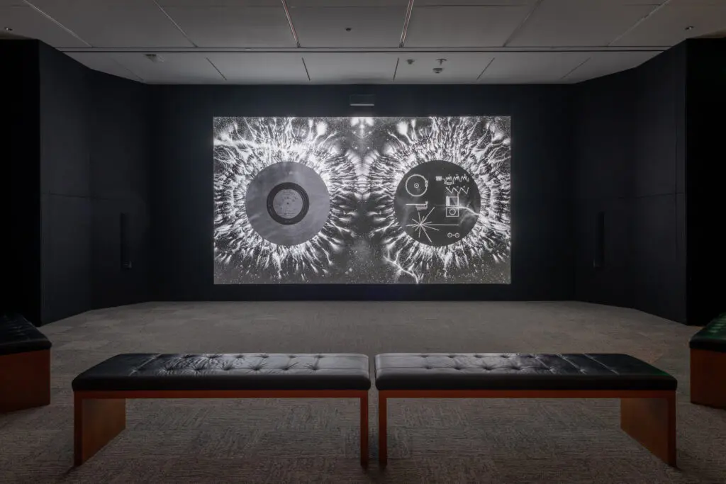 Dario Robleto's film "Ancient Beacons Long for Notice" (2023–2024) explores the history of the Golden Record and is on display at the Amon Carter Museum of American Art. (Photo courtesy of Dario Robleto)