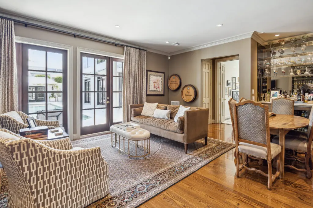 Beautifully finished hardwood and marble floors elevate the sophistication of the home at 2411 River Oaks Boulevard. (Photo by TK Images for Compass)