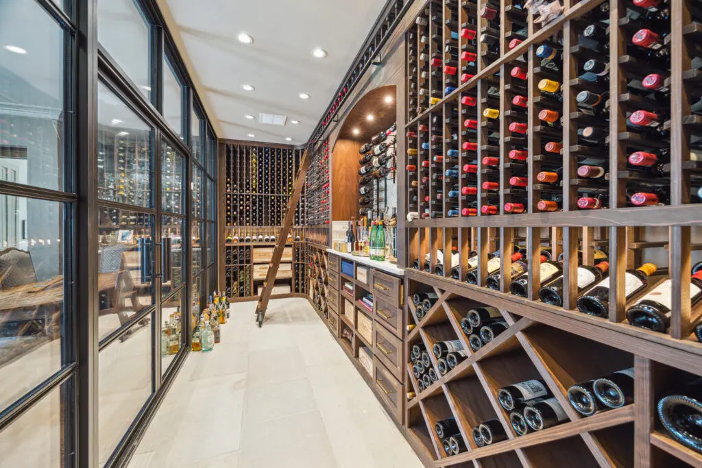 The spacious wine room at 2411 River Oaks Boulevard is just one of the standout touches at late Texas governor John Connally's former Houston home. (Photo by TK Images for Compass)