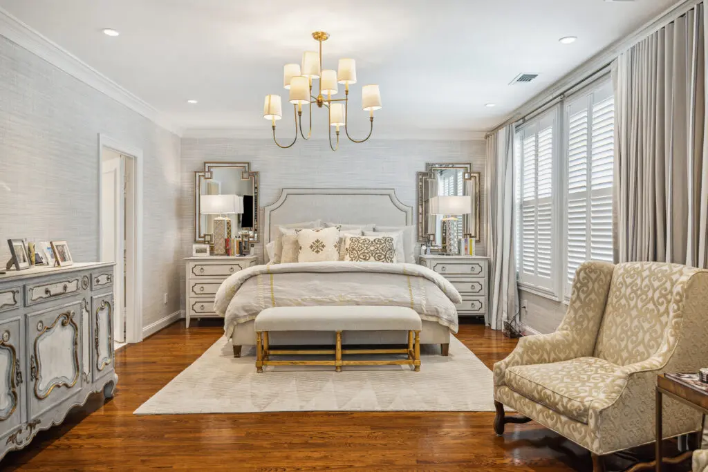 The primary suite in the former River Oaks home of Gov. John B. Connally Jr. (Photo by TK Images for Compass)