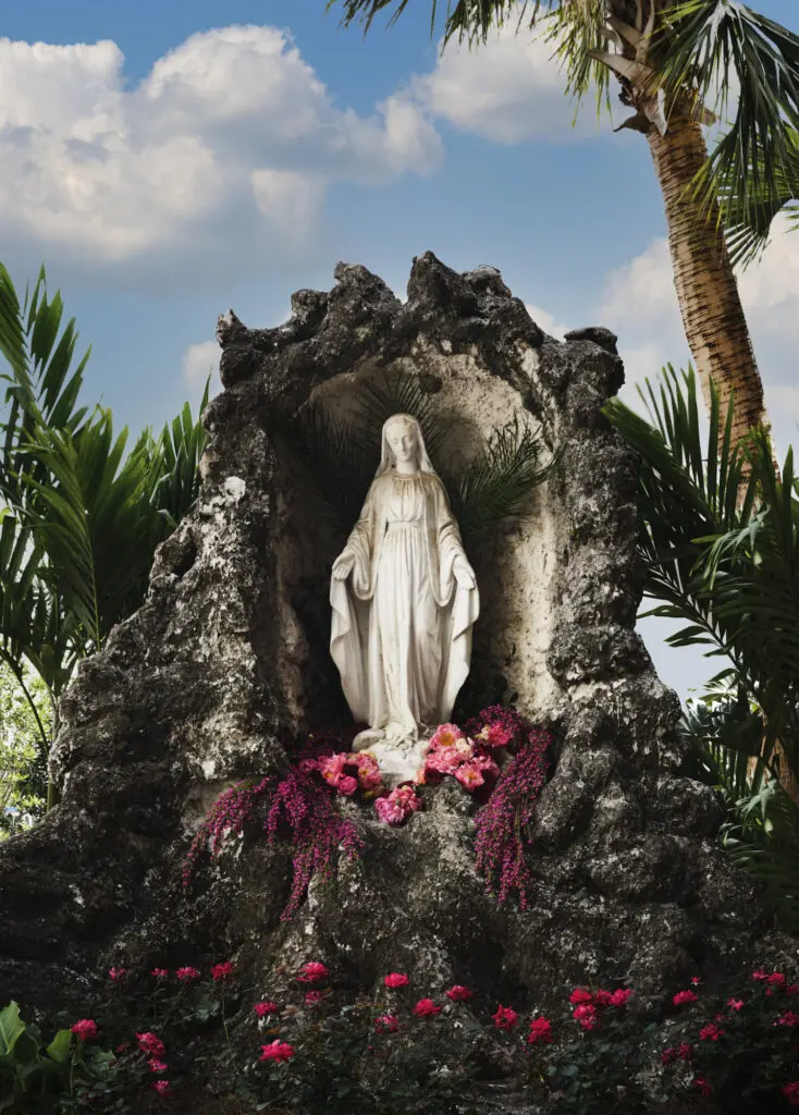 Virgin Mary statue in her garden grotto (Courtesy Hotel Saint Vincent)