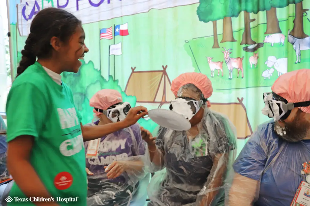 The staff got in on the fun too, during Camp for All's visit to Texas Children's Hospital in The Woodlands.