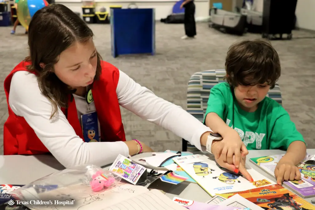 Campers had the chance to do arts and crafts as patients at Texas Children's Hospital. Camp for All staff brought the camp experience directly to children unable to attend camp.  