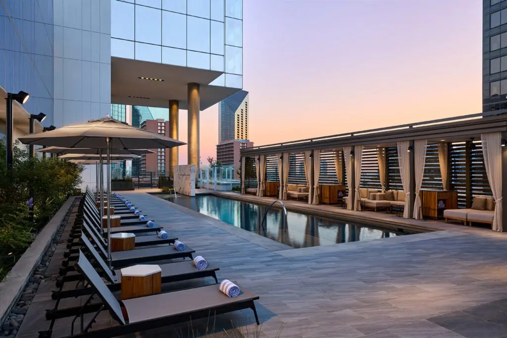 The pool deck of the JW Marriott Dallas Arts District