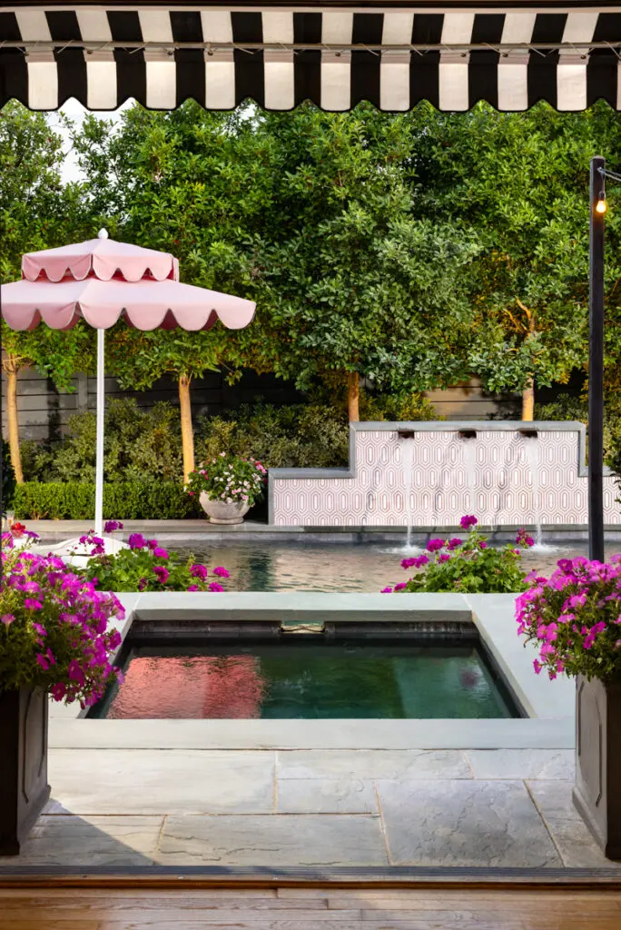Santa Barbara Umbrellas provide pretty pool coverage. (Photo by Jennifer Baker)