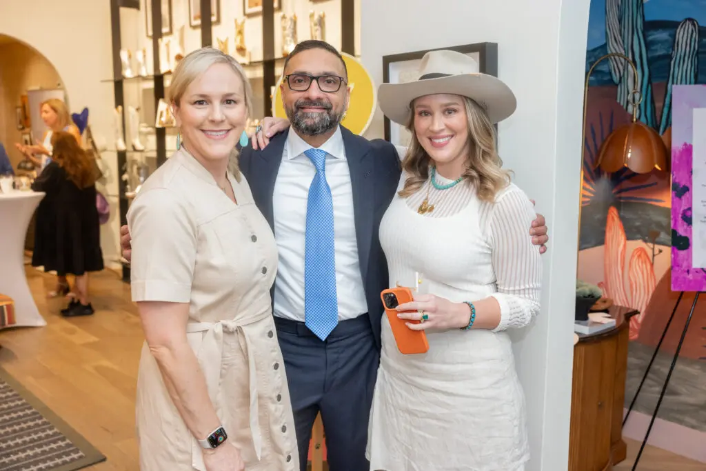 Erin Aziz, Mo Aziz Kelli Betner at the Houston PetSet celebration at Miron Crosby.