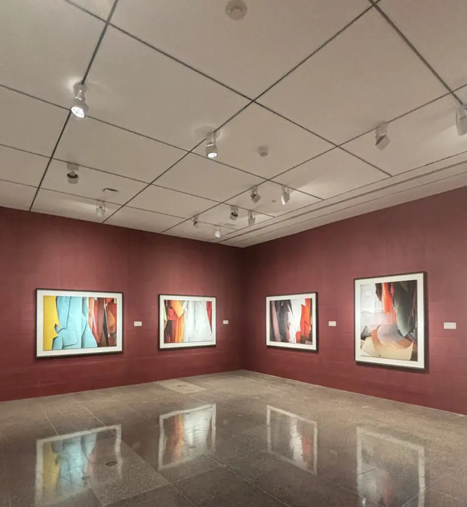 An installation view of artist Thomas Demand's "The Stutter of History" exhibition at the Musuem of Fine Arts, Houston, which is on view through September 15, 2024. (Photo by Ericka Schiche)