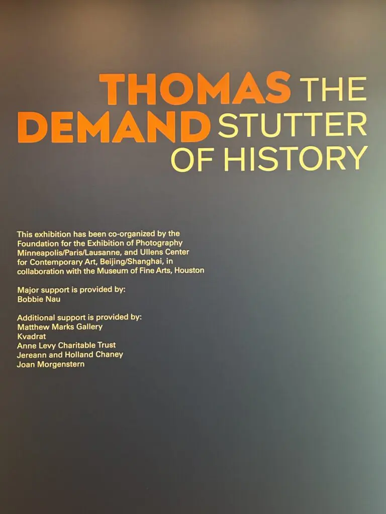 Conceptual artist Thomas Demand's "The Stutter of History" will be exhibited through September 15 at Museum of Fine Arts, Houston. (Photo by Ericka Schiche)