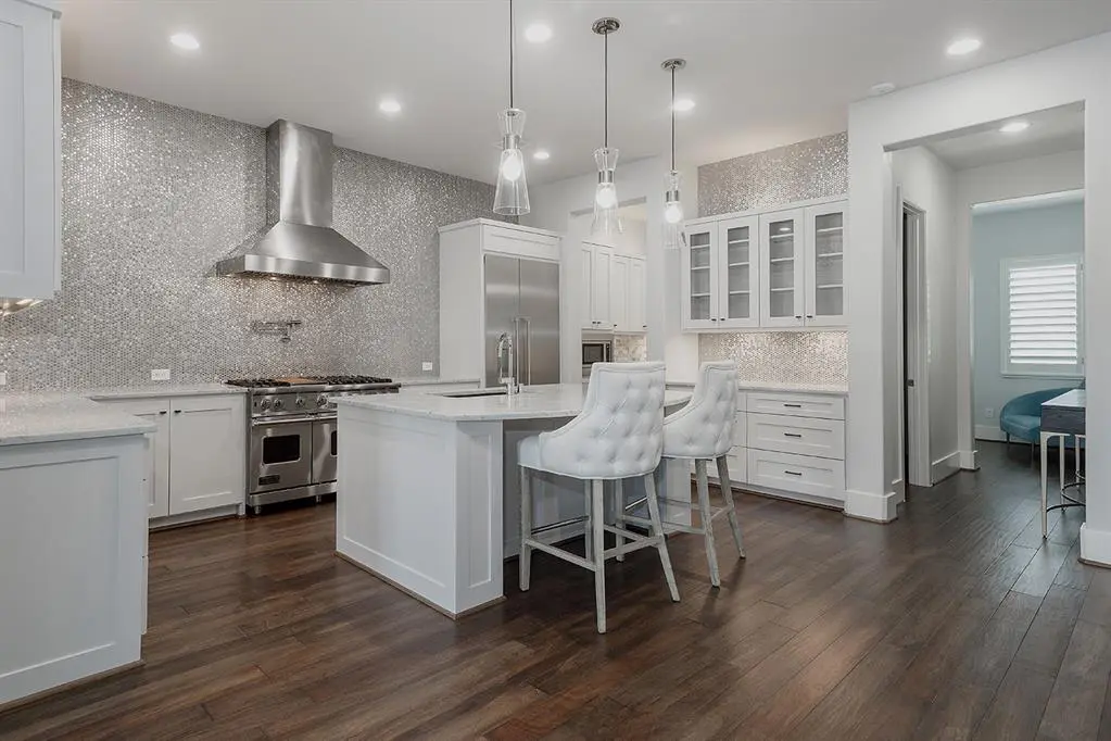 The interior is designed with taste, including the chef's kitchen on the second floor. 
