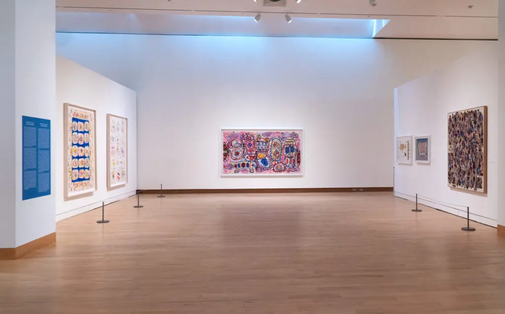 An installation view of Floyd Newsum's 2023 solo retrospective exhibition, "Evolution of Sight," at the Madison Museum of Contemporary Art in Madison, Wisconsin. (Courtesy MMoCA)
