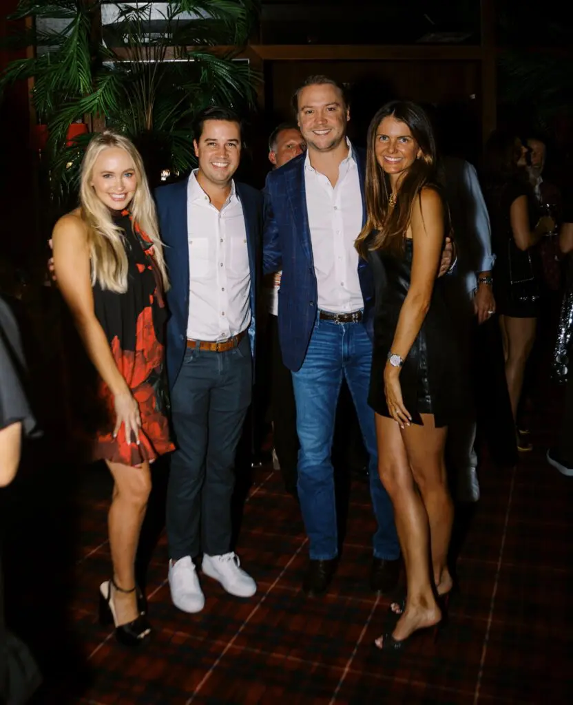 Rick & Maggie Dunlap, Hunter & Lauren Pond at the pre-opening bash at Drake's Hollywood Houston. (Photo by Elizabeth Jones Photography)