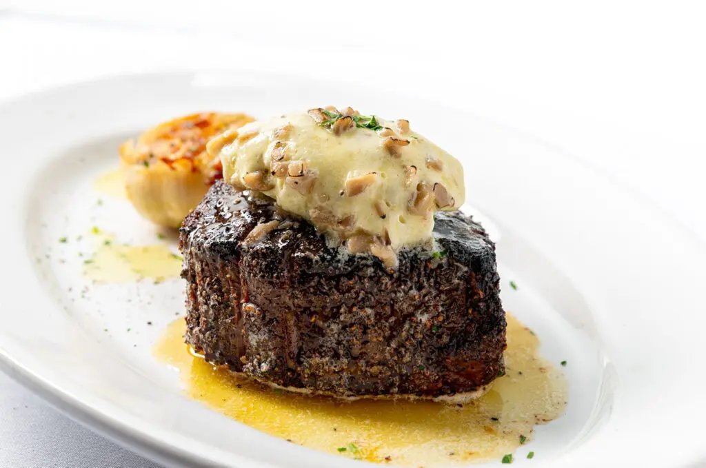 Don't miss the filet mignon — a wet-aged prime Angus steak — at Rosebud Steakhouse Southlake.