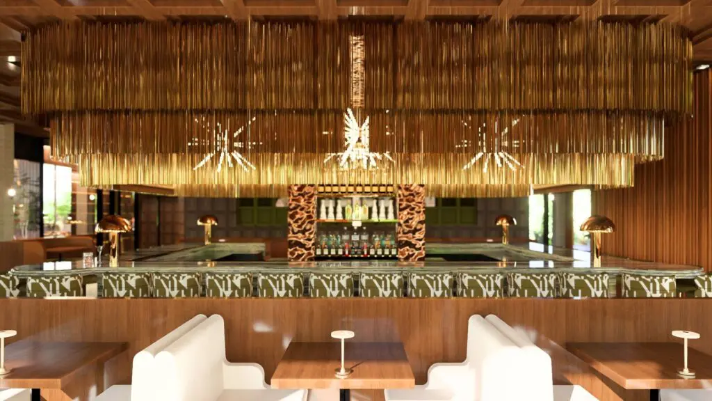 The Mad Men approved central cocktail bar will be a focal point.