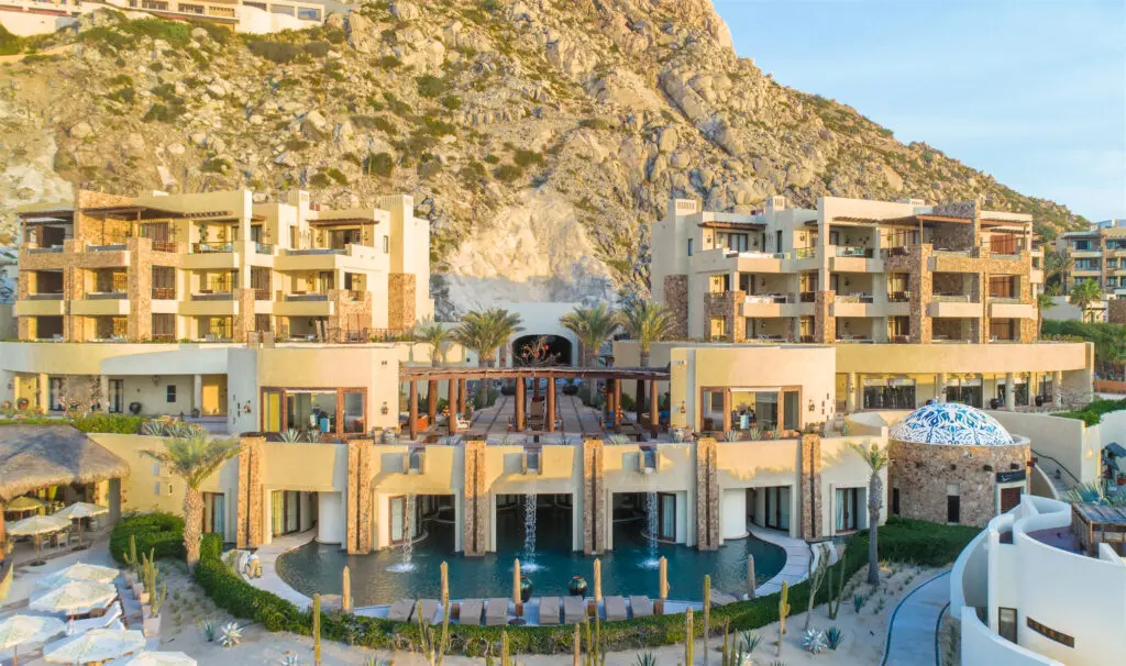 A bird's eye view of the Waldorf Astoria in Cabo.