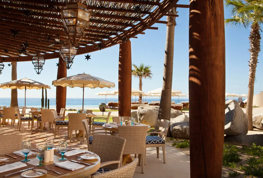 The Beach Club at the Waldorf Astoria Los Cabos Pedregal. 