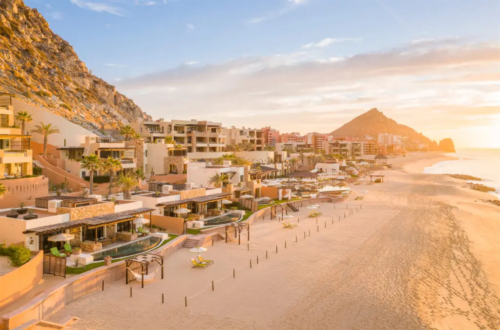 An aerial shot of the Waldor Astoria Los Cabos Pedregal (photo by Blake Marvin)