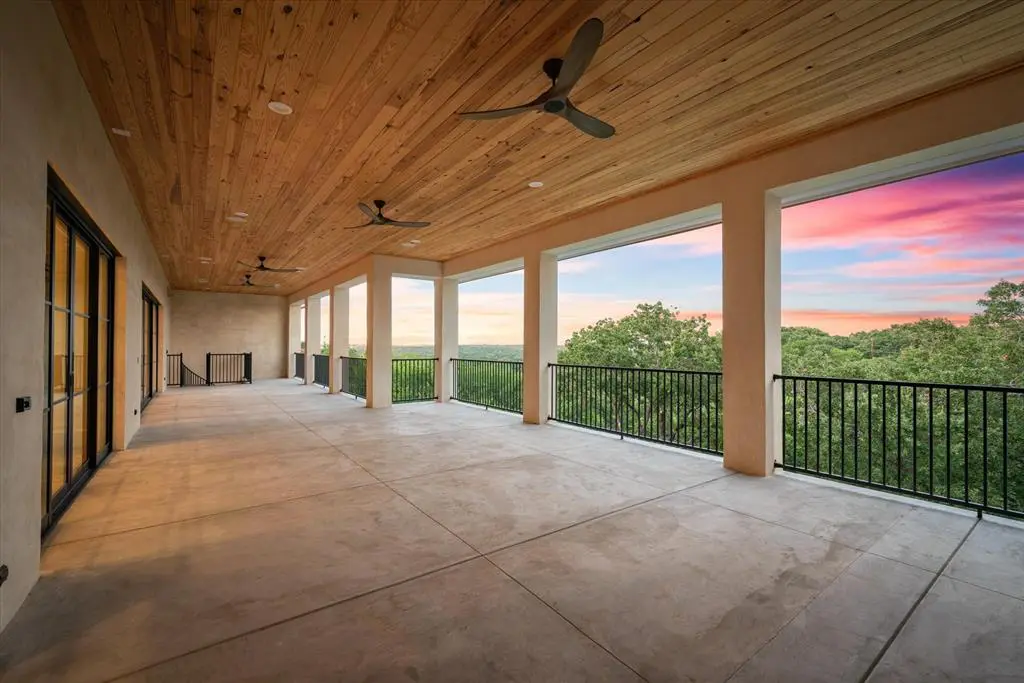 Sunset views from the upper terrace at 3211 Wintergreen Terrace.