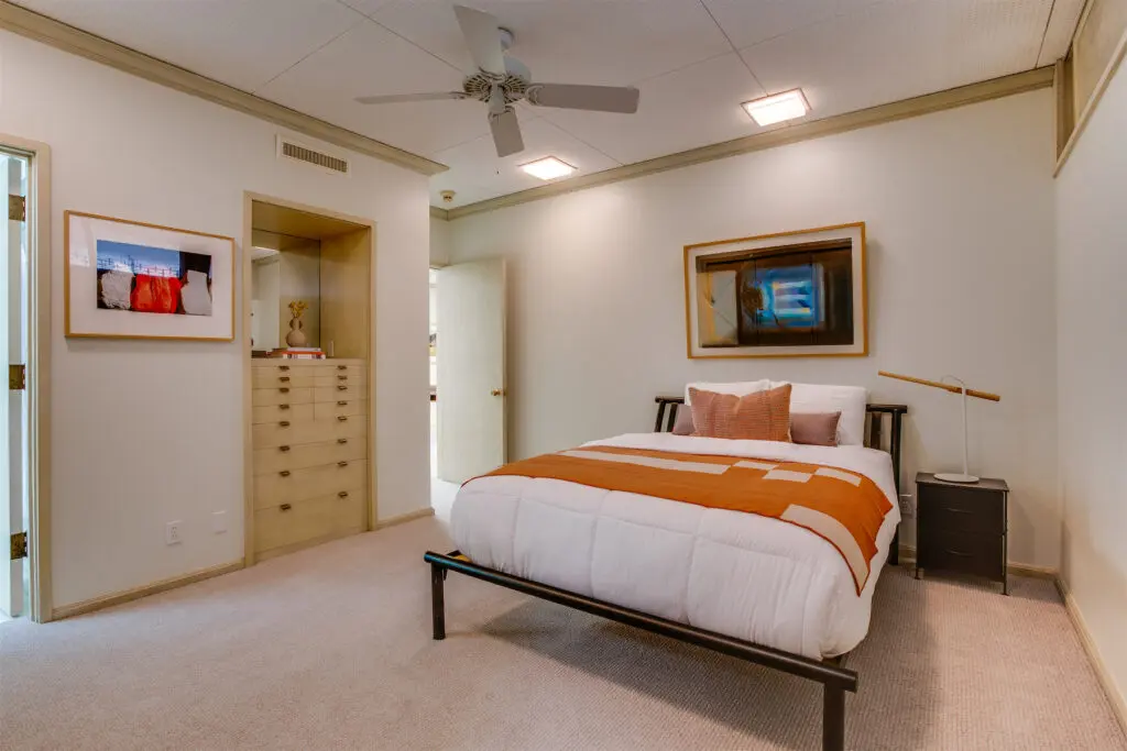 One of four bedrooms in the home.