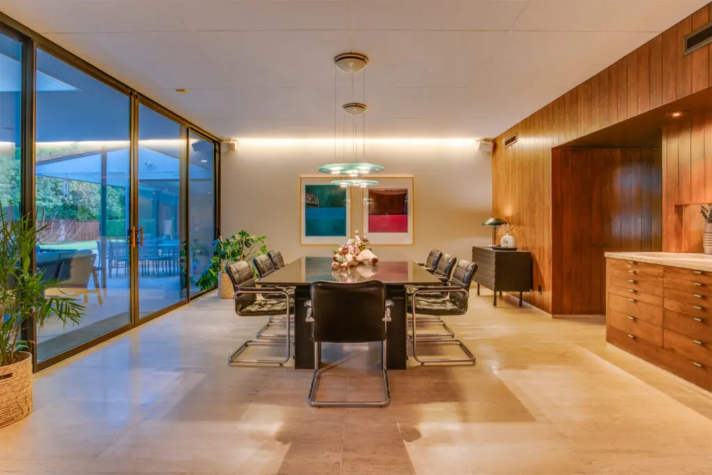 The formal dining area.