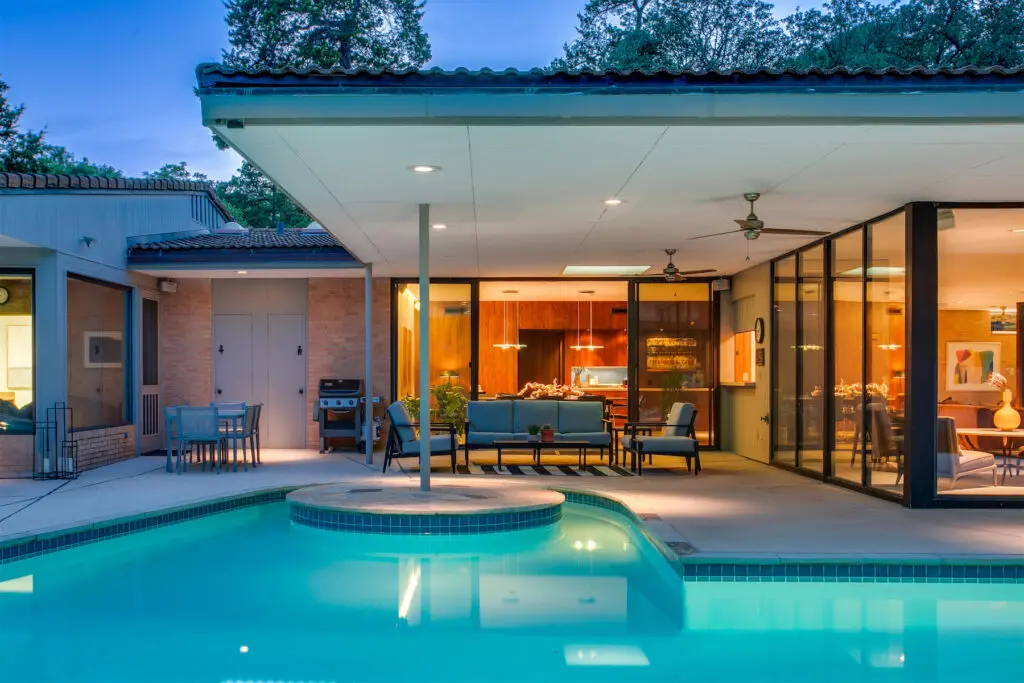The pool features a swim-up bar for an added cool factor. 