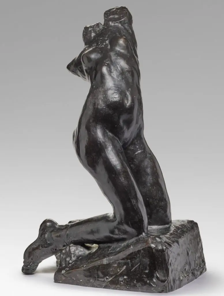 Auguste Rodin's "Nu féminin agenouillé en torsion (Kneeling Female in Torsion)," conceived between 1882 and 1890, this example was cast in 2023 by Susse Foundry. At Akim Monet Fine Arts