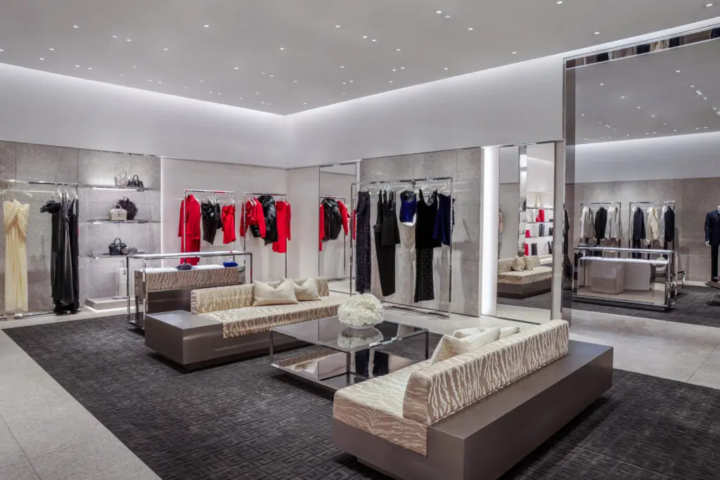 When guests enter the new Givenchy store, they are greeted by women’s & men’s handbags and accessories, followed by a room dedicated to footwear.
