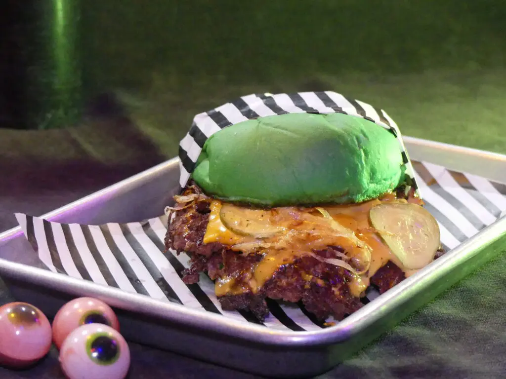 The "Beetlejuice" pop-up at The Whippersnapper in Dallas features a Beetle Burger.