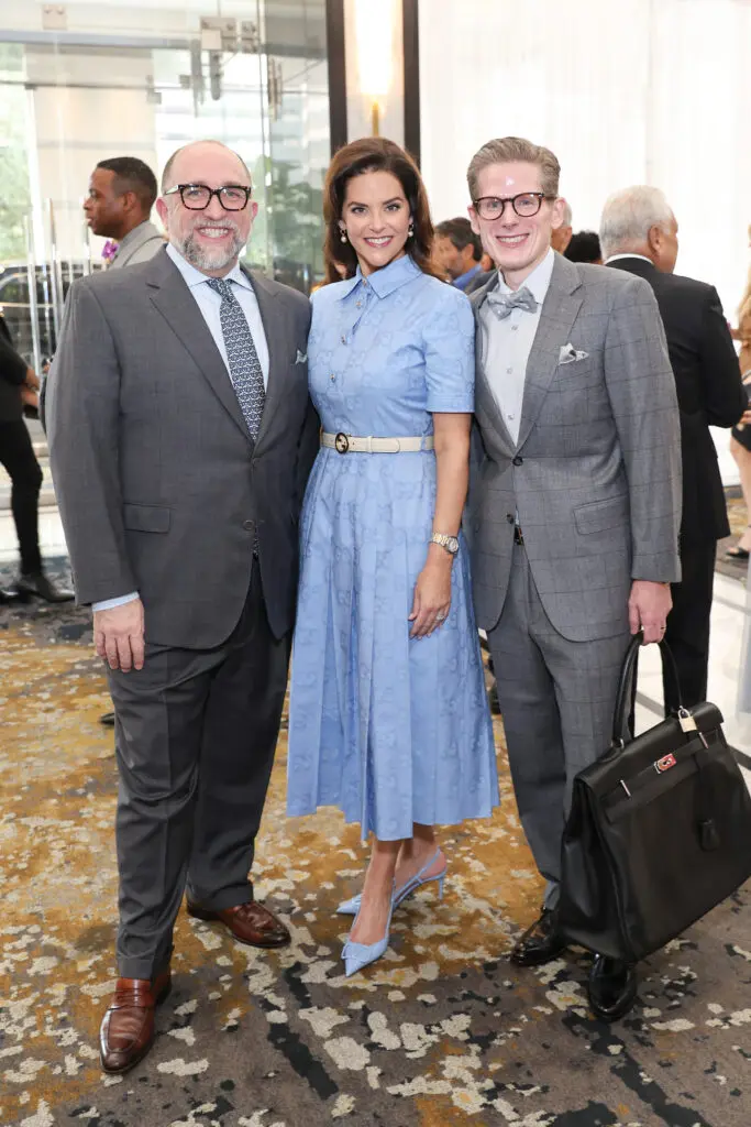 Kirk Kveton, Ann Ayre, Daniel Orion at the PaperCity Philanthropy in Fashion Best Dressed luncheon benefiting March of Dimes. (Photo by Priscilla Dickson)