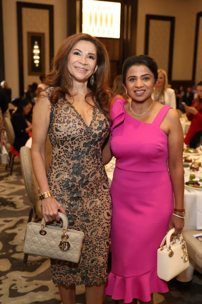 Alex Blair, Farida Abjana at the PaperCity Philanthropy in Fashion Best Dressed luncheon benefiting March of Dimes. (Photo by Priscilla Dickson)