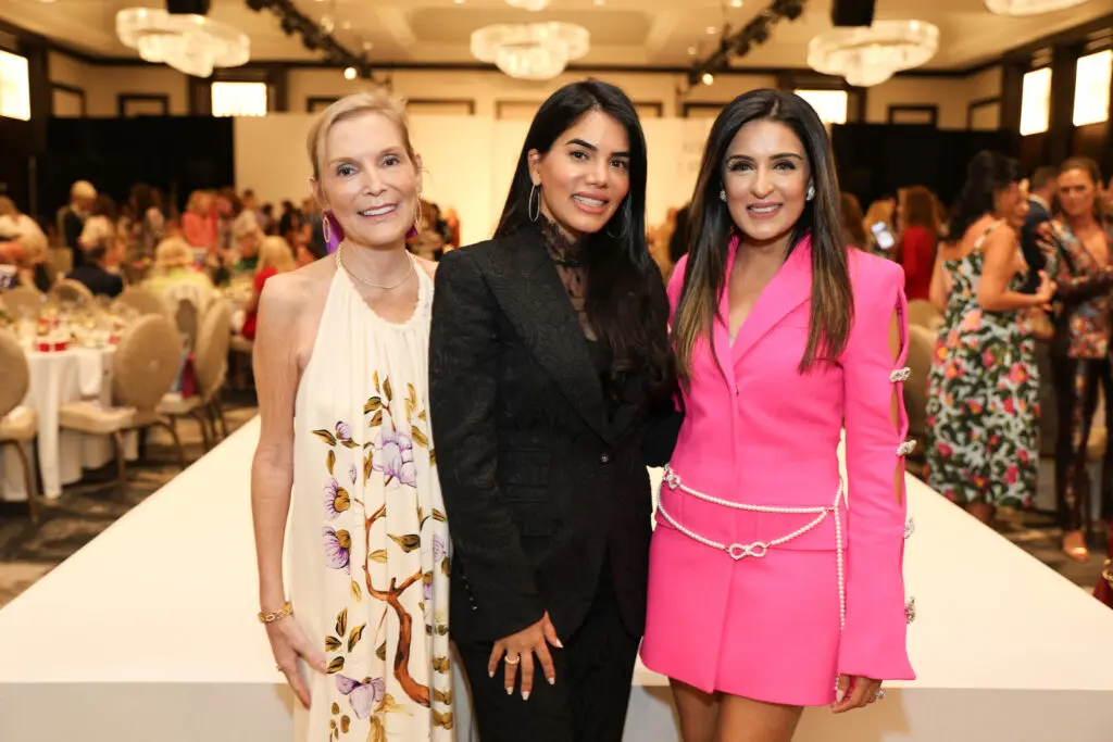 Kristen Cannon, Nina Magon, Sneha Merchant at the PaperCity Philanthropy in Fashion Best Dressed luncheon benefiting March of Dimes. (Photo by Priscilla Dickson)